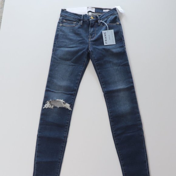 Frame Le Skinny De Jeanne Joli Raw Hem Jeans 25 - Picture 4 of 6